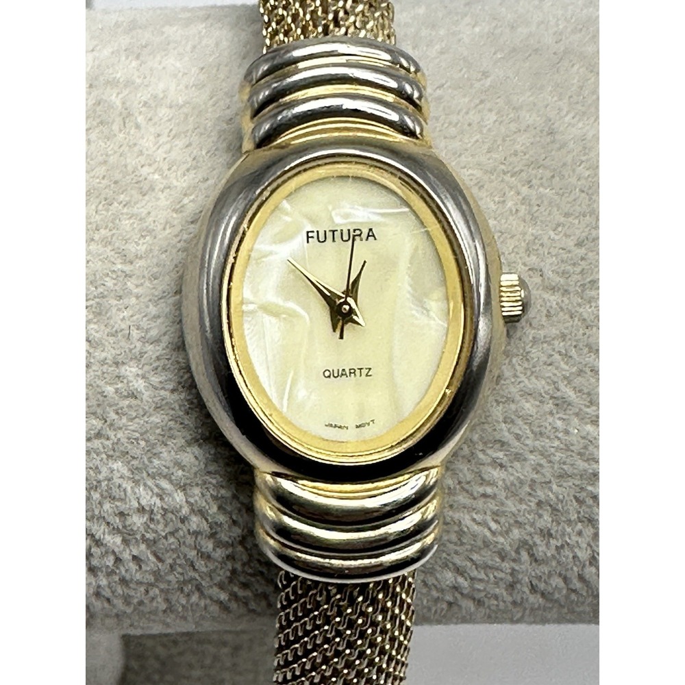 Futura 1820QB‎ Ladies Cuff MOP Watch New Battery 21MM 6.75" H30